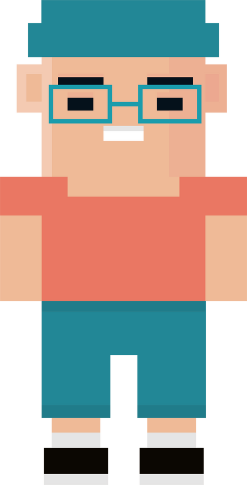 boy with glasses pixel 8 bit