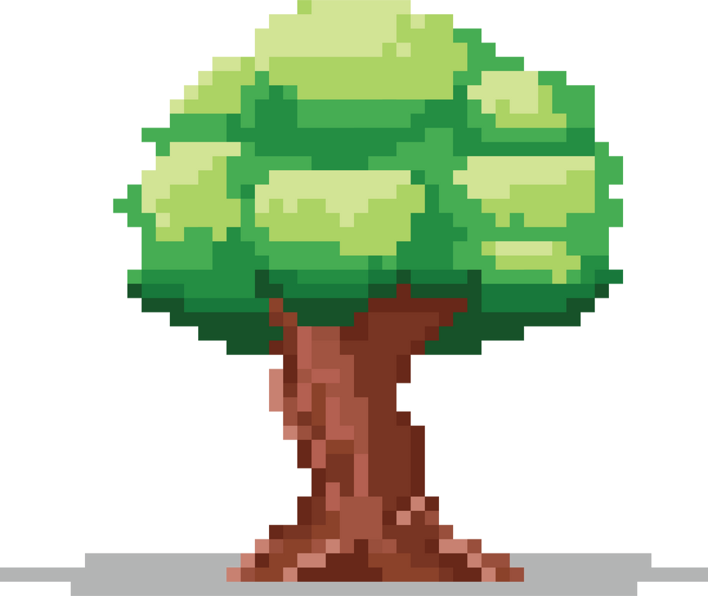 Pixel art big tree.